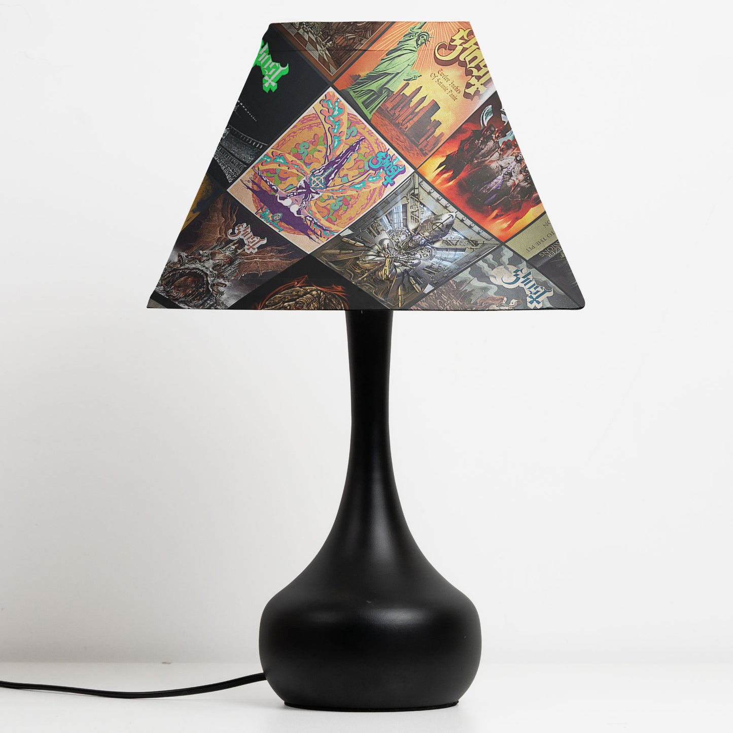 Ghost Table Lamp – Cylinder & Pyramid Design Occult Rock Decor