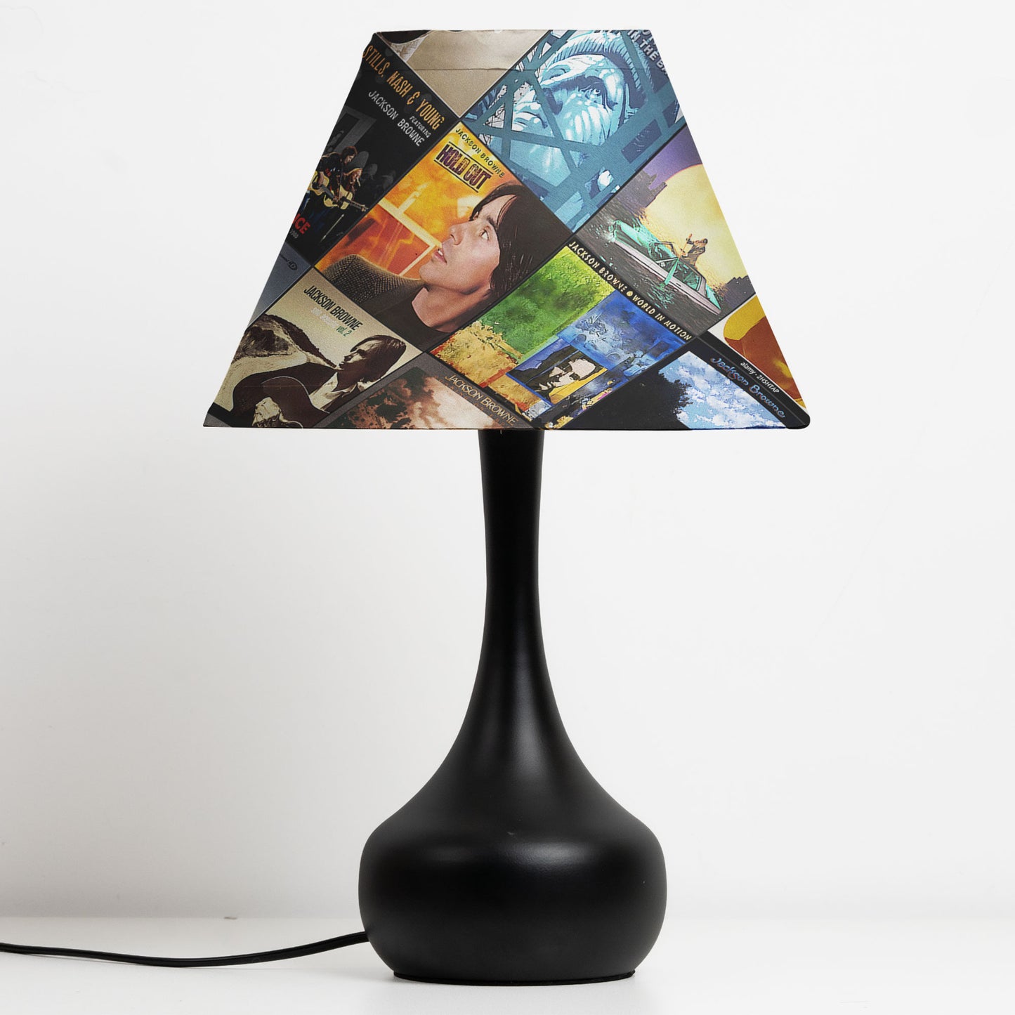 Jackson Browne Album Collage Table Lamp – Classic Rock Music Decor