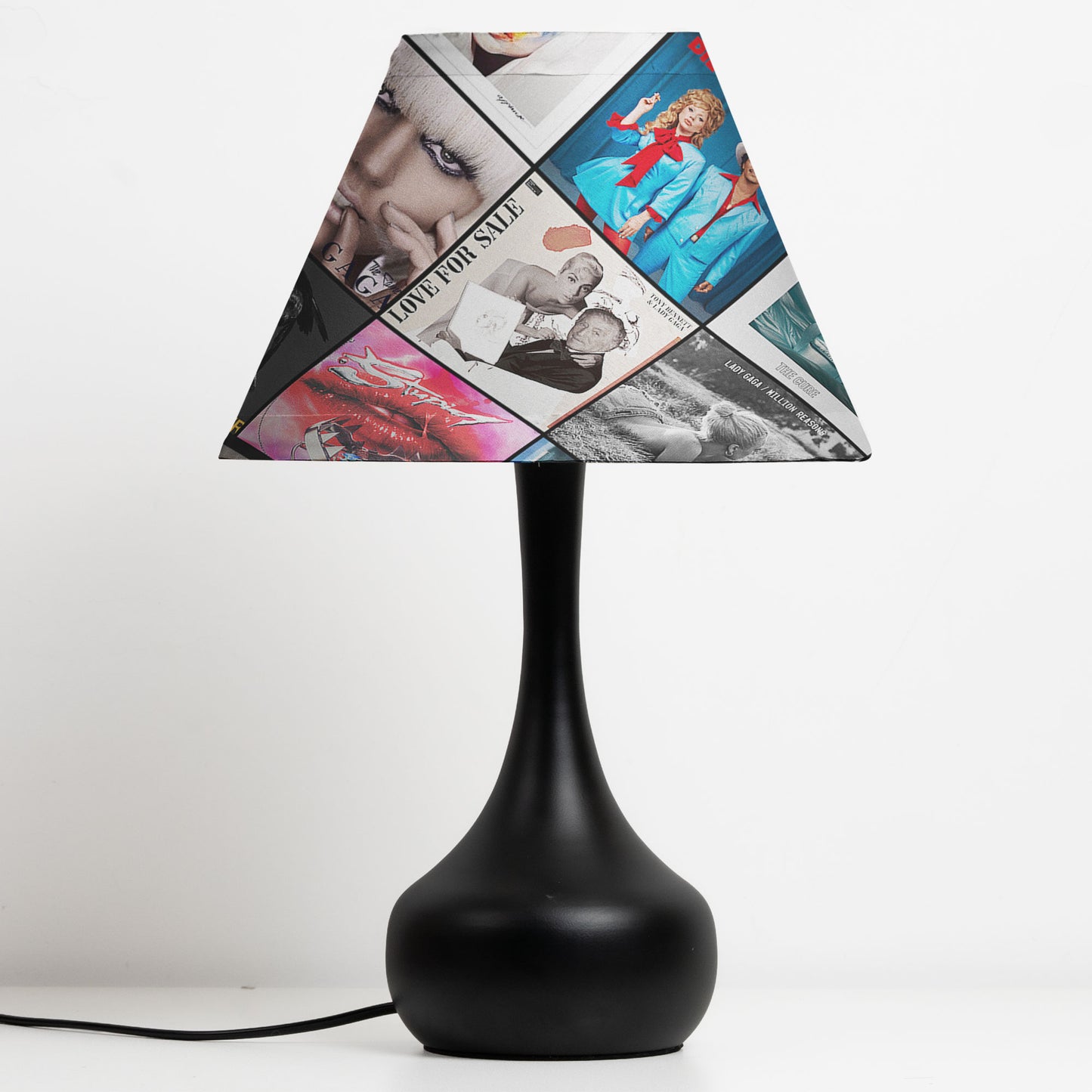 Lady Gaga Table Lamp – Cylinder & Pyramid Design Music Decor