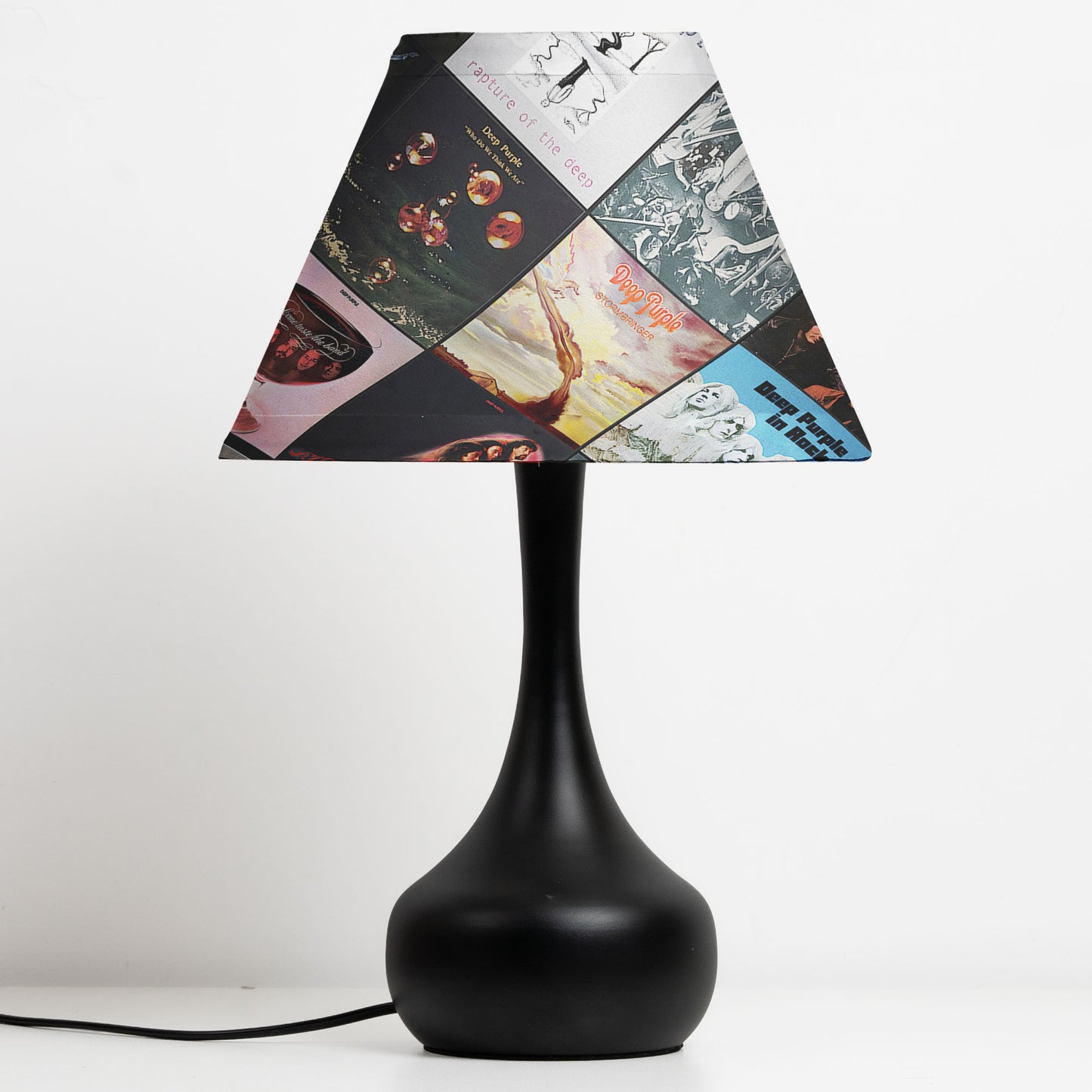 Deep Purple Table Lamp – Cylinder & Pyramid Design Music Decor