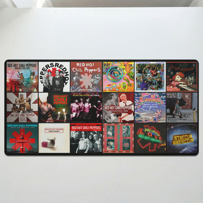 Red Hot Chili Peppers Album Covers Collage Desk Mat – Non-slip Office Gift Keyboard Pad Birthday Gift For Music Lovers