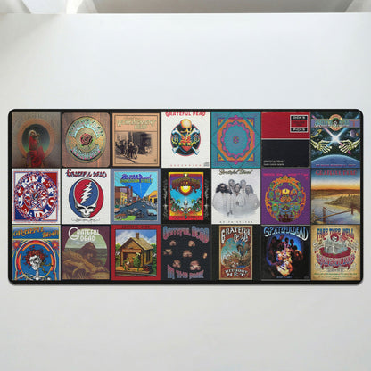Grateful Dead Album Collage Print Desk Mat – Non-slip Office Gift Keyboard Pad Birthday Gift For Music Lovers