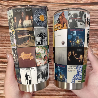 Fleetwood Mac Album Collage Tumbler – Classic Rock Nostalgia Tribute