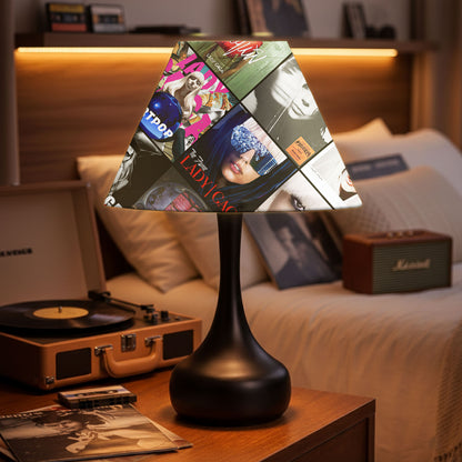 Lady Gaga Table Lamp – Cylinder & Pyramid Design Music Decor