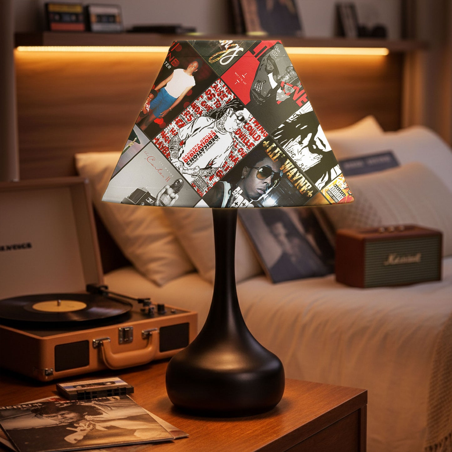 Lil Wayne Table Lamp – Cylinder & Pyramid Design Music Decor