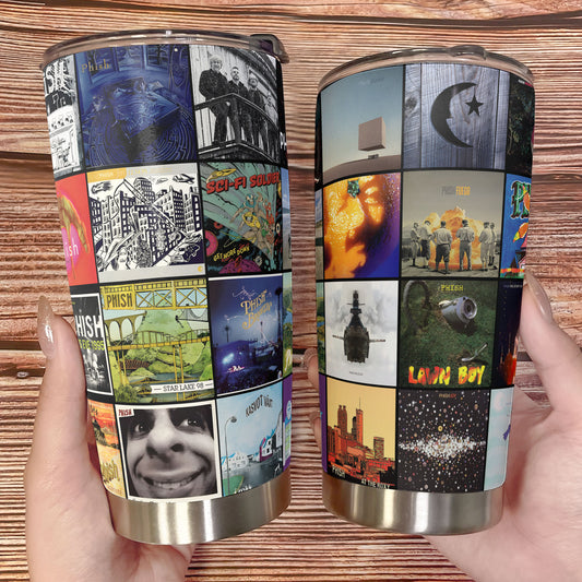 Phish Album Collage Tumbler – Jam Band Nostalgia & Live Music Memories