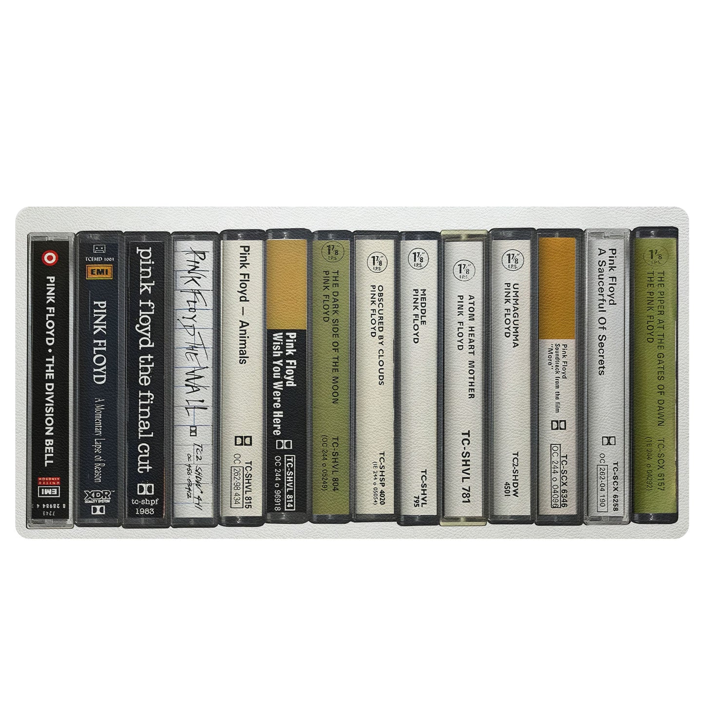 Pink Floyd Vintage Cassette Tape Stack Desk Mat – Non-slip Office Gift Keyboard Pad Birthday Gift For Music Lovers