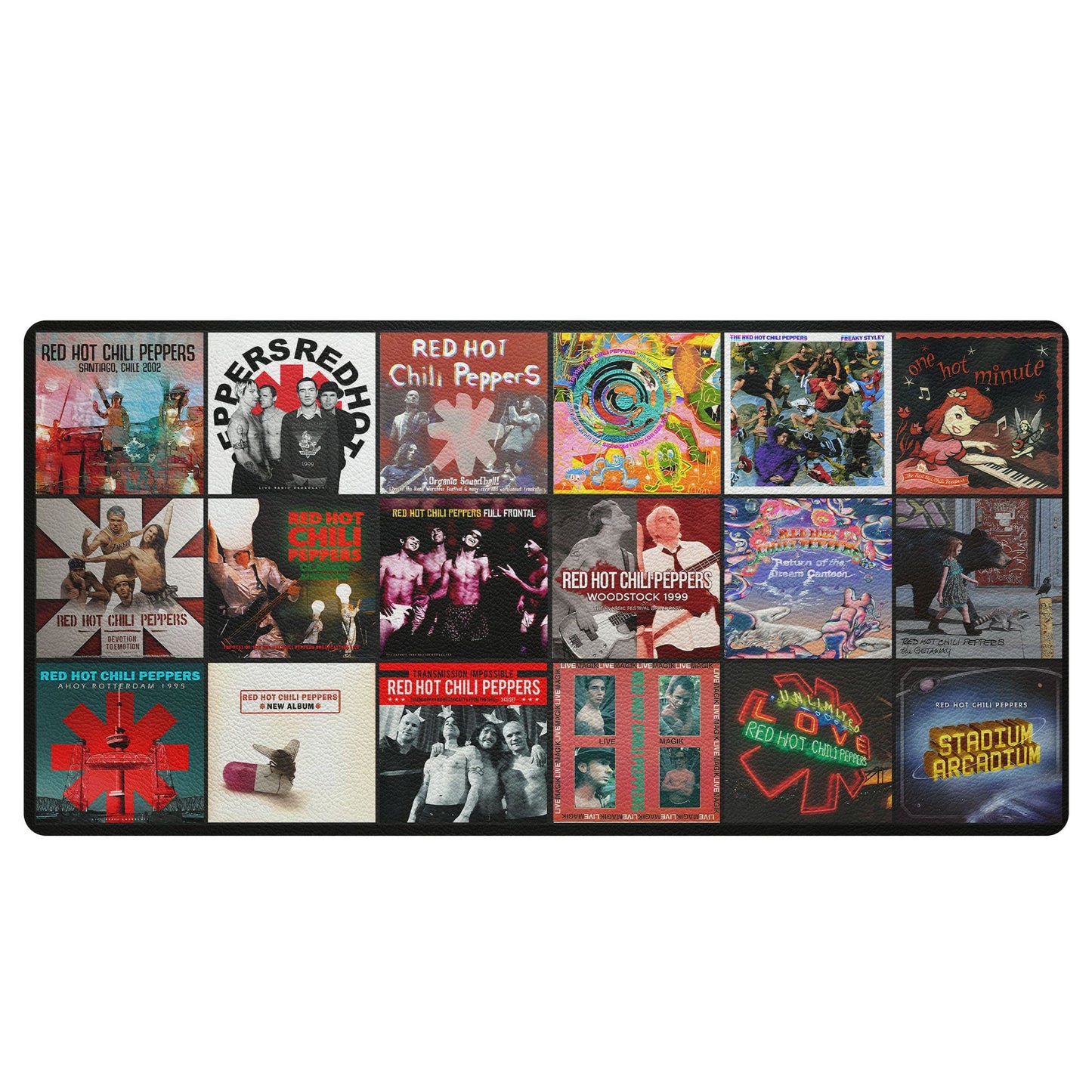 Red Hot Chili Peppers Album Covers Collage Desk Mat – Non-slip Office Gift Keyboard Pad Birthday Gift For Music Lovers
