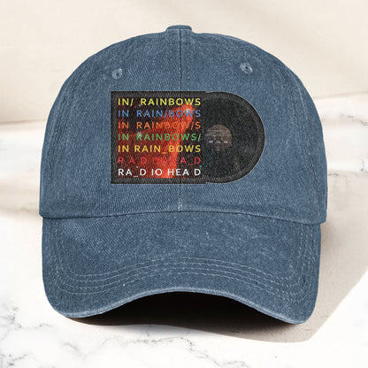 Radiohead In Rainbows Denim Dad Cap – Vintage Washed Alternative Rock Hat