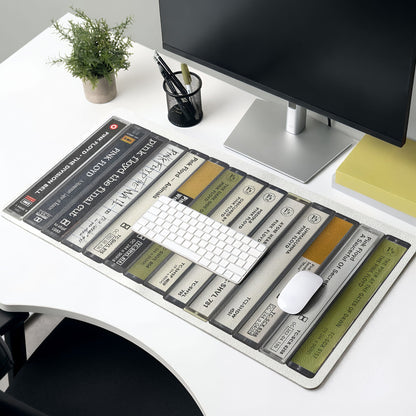 Pink Floyd Vintage Cassette Tape Stack Desk Mat – Non-slip Office Gift Keyboard Pad Birthday Gift For Music Lovers