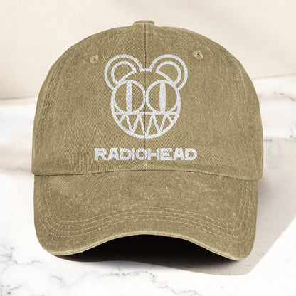 Radiohead Bear Logo Denim Dad Cap – Vintage Washed Alternative Rock Hat