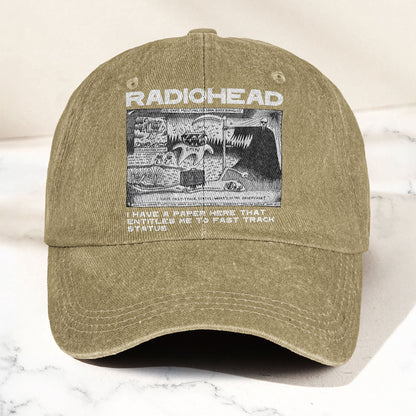 Radiohead Denim Dad Cap – Vintage Washed Alternative Rock Adjustable Hat