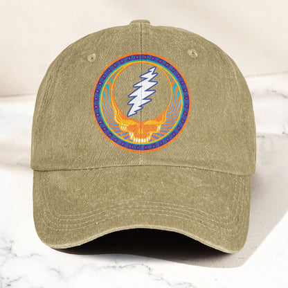 Grateful Dead Denim Dad Cap – Steal Your Face Skull Design (With BOX)