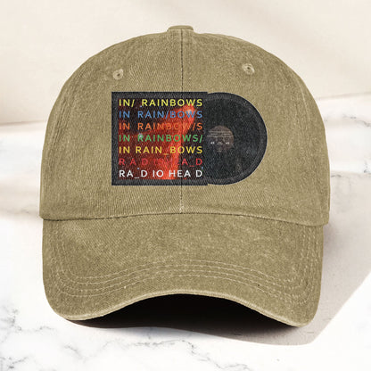 Radiohead In Rainbows Denim Dad Cap – Vintage Washed Alternative Rock Hat