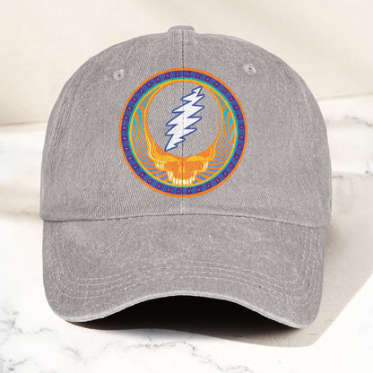 Grateful Dead Denim Dad Cap – Steal Your Face Skull Design (With BOX)