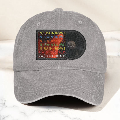 Radiohead In Rainbows Denim Dad Cap – Vintage Washed Alternative Rock Hat