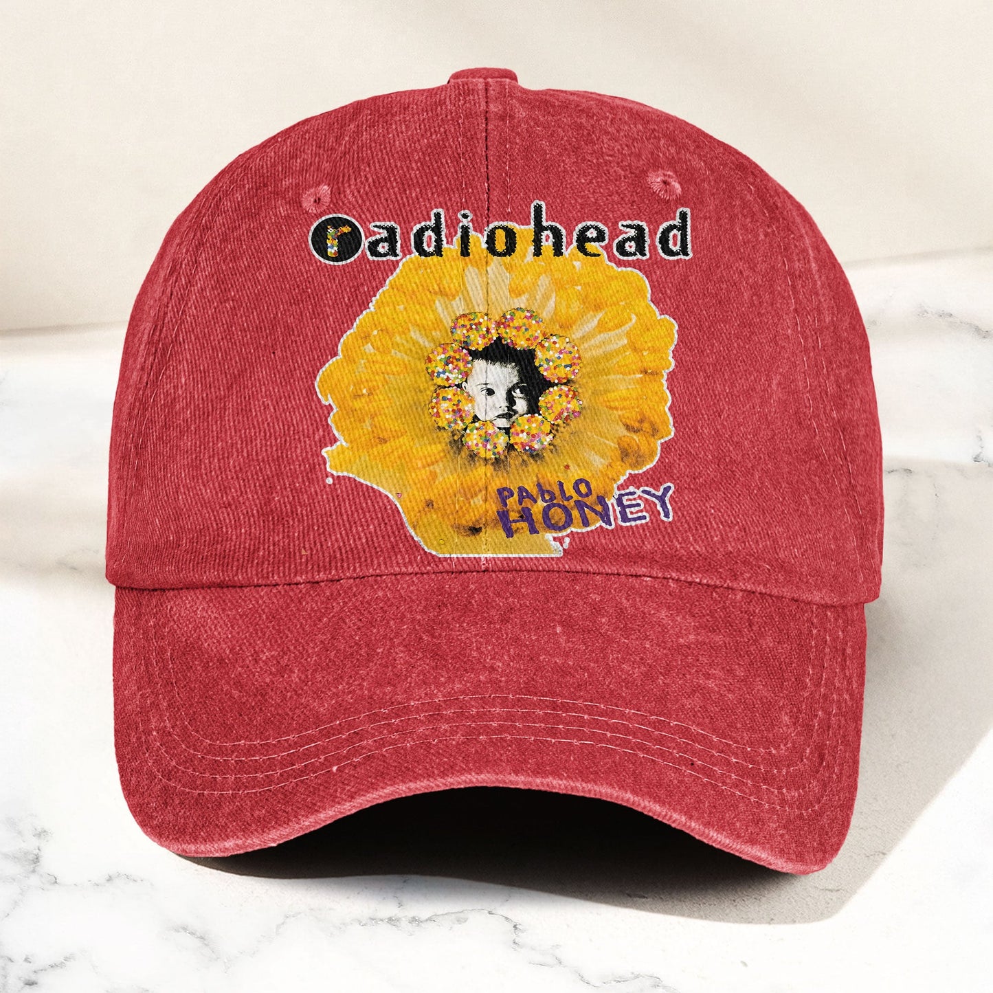 Radiohead Pablo Honey Denim Dad Cap – Vintage Washed Alternative Rock Hat