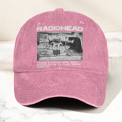 Radiohead Denim Dad Cap – Vintage Washed Alternative Rock Adjustable Hat