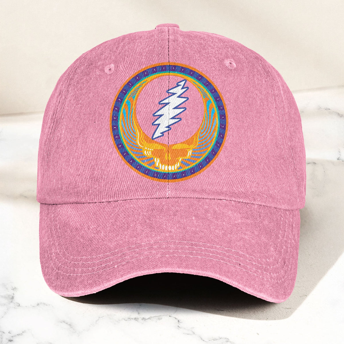 Grateful Dead Denim Dad Cap – Steal Your Face Skull Design (With BOX)