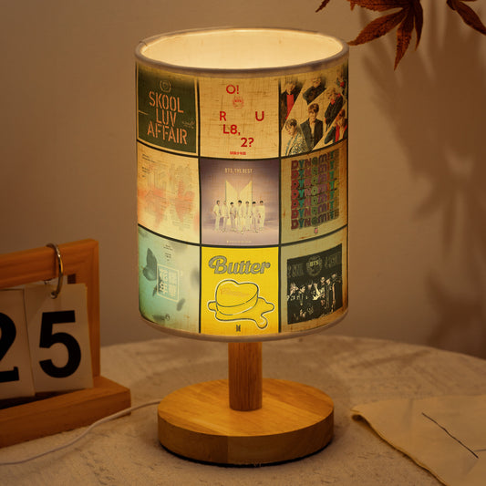 BTS Album Collage Fabric Lamp – Iconic Discography Table Light