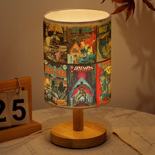 Batman Comic Table Lamp – Vintage Superhero Night Light for Bedroom & Desk Decor