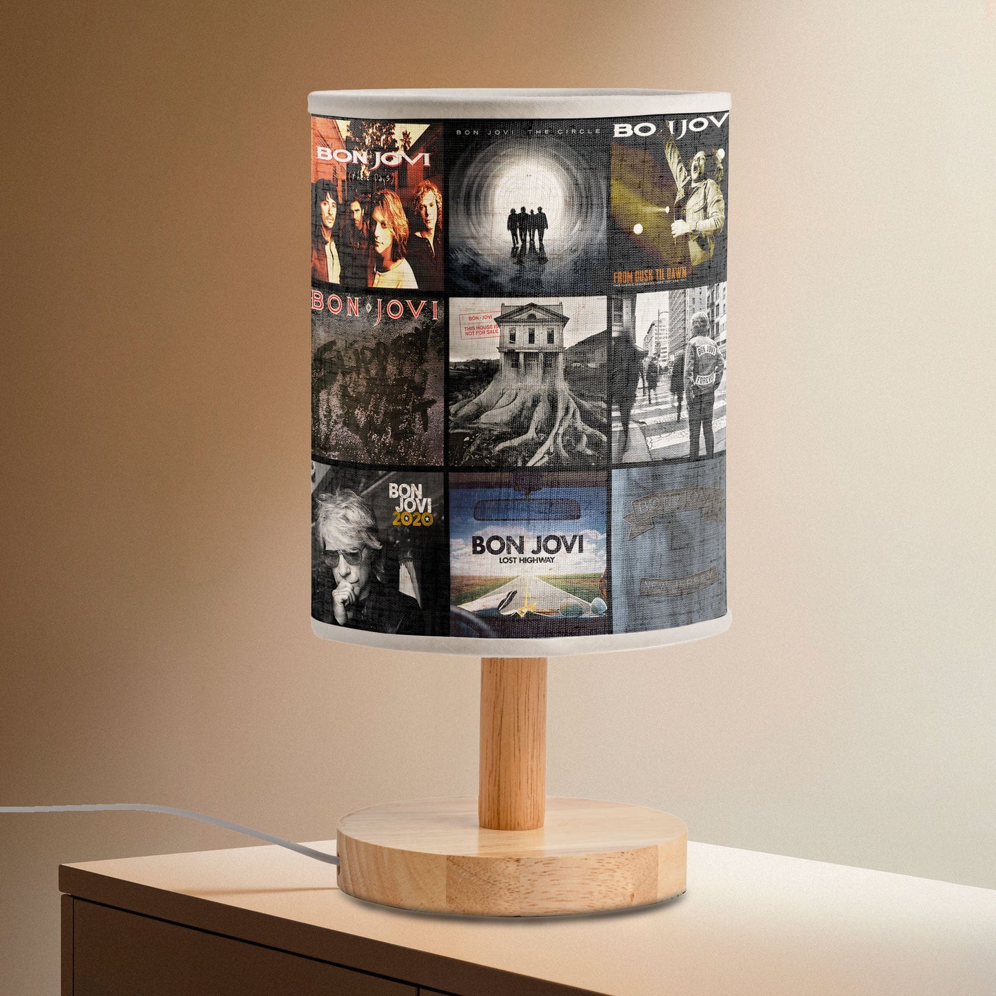 Livin’ on a Light – Bon Jovi Album Art Fabric Lamp