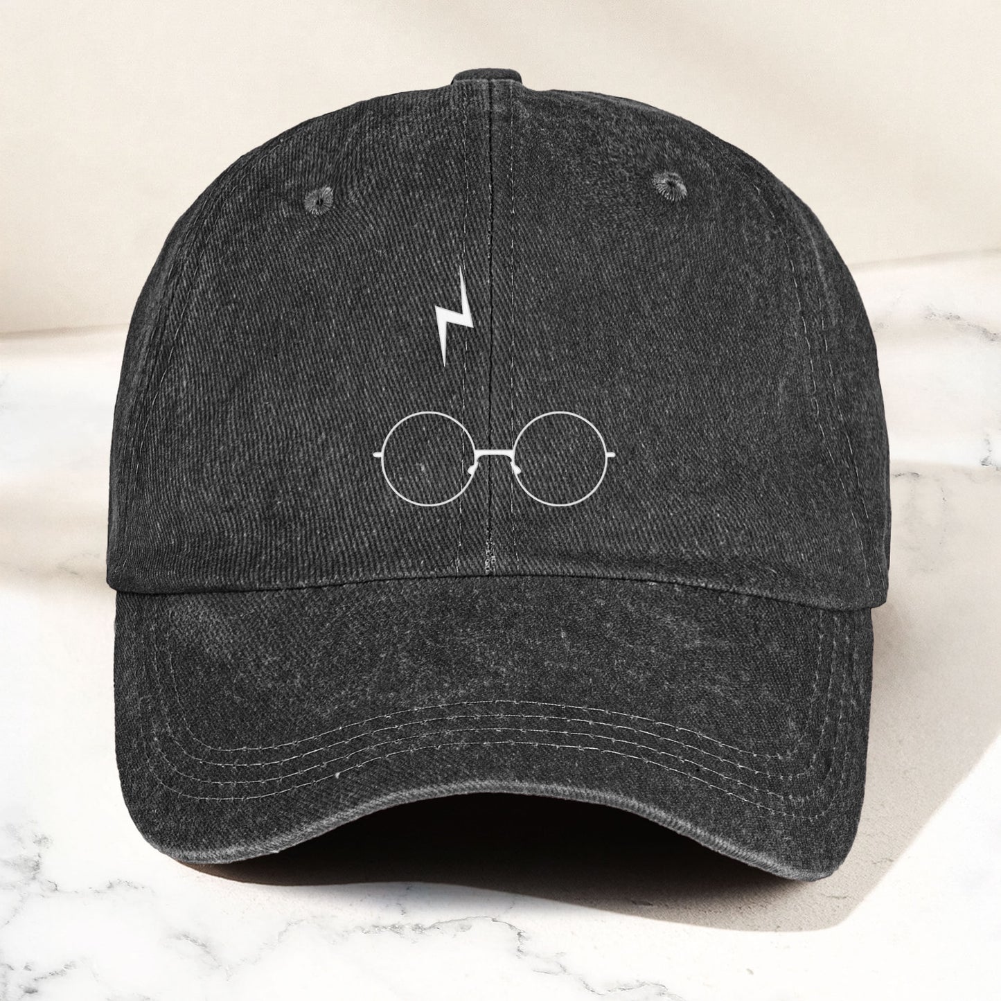Minimalist Wizard Glasses & Lightning Bolt Cap