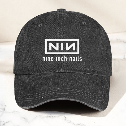 Nine Inch Nails Denim Dad Cap – Classic NIN Logo Design ( With BOX)