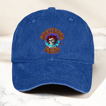 Grateful Dead Denim Dad Cap – Skull & Roses Classic Design ( With BOX)