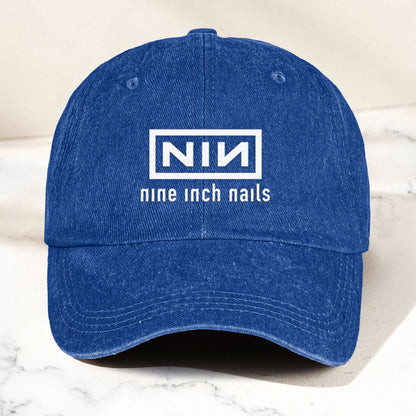 Nine Inch Nails Denim Dad Cap – Classic NIN Logo Design ( With BOX)