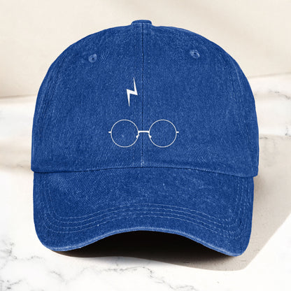 Minimalist Wizard Glasses & Lightning Bolt Cap