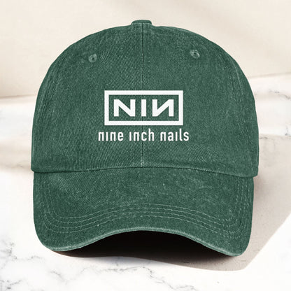 Nine Inch Nails Denim Dad Cap – Classic NIN Logo Design ( With BOX)