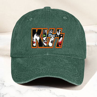 KISS Denim Dad Cap – Iconic Face Collage Logo Design ( With BOX)