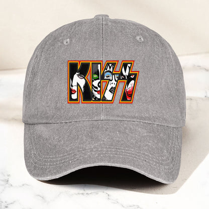 KISS Denim Dad Cap – Iconic Face Collage Logo Design ( With BOX)