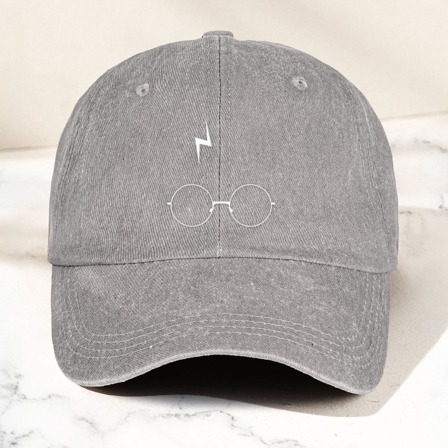 Minimalist Wizard Glasses & Lightning Bolt Cap