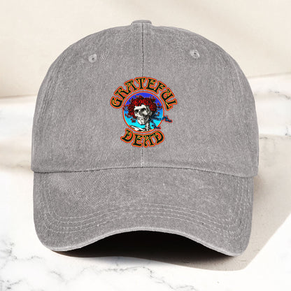 Grateful Dead Denim Dad Cap – Skull & Roses Classic Design ( With BOX)