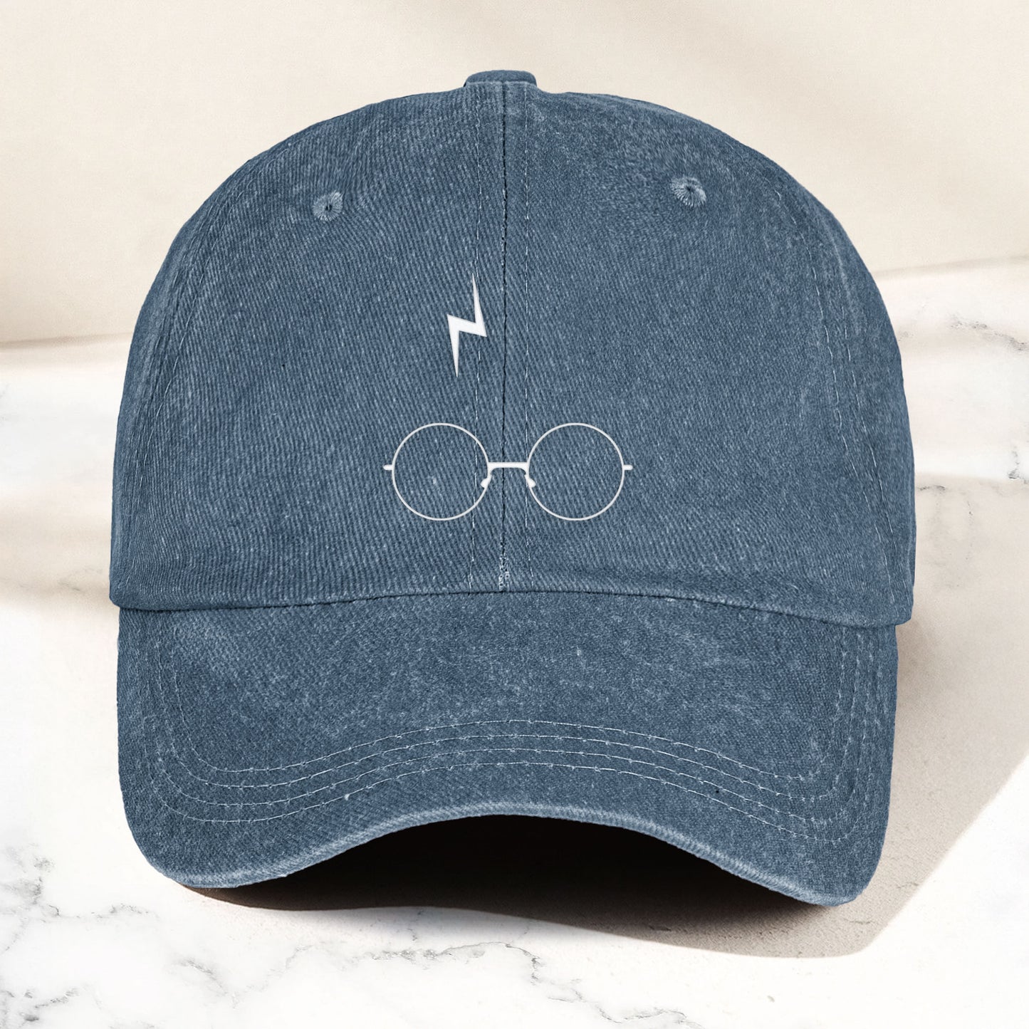 Minimalist Wizard Glasses & Lightning Bolt Cap
