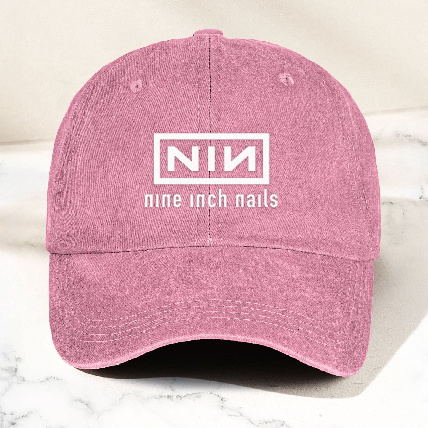 Nine Inch Nails Denim Dad Cap – Classic NIN Logo Design ( With BOX)