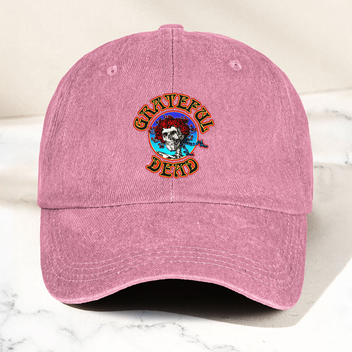 Grateful Dead Denim Dad Cap – Skull & Roses Classic Design ( With BOX)