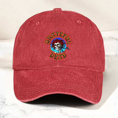 Grateful Dead Denim Dad Cap – Skull & Roses Classic Design ( With BOX)