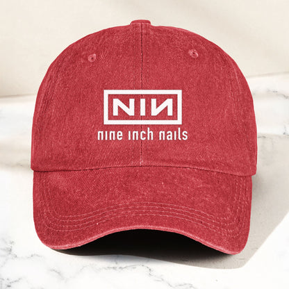 Nine Inch Nails Denim Dad Cap – Classic NIN Logo Design ( With BOX)