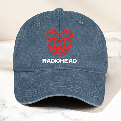 Radiohead Denim Dad Cap – Modified Bear Logo Design ( With BOX)