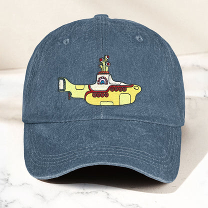 Yellow Submarine Denim Dad Cap – Iconic Walk Design ( With BOX)
