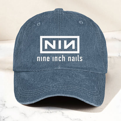 Nine Inch Nails Denim Dad Cap – Classic NIN Logo Design ( With BOX)