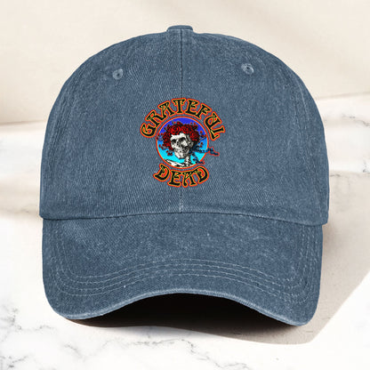 Grateful Dead Denim Dad Cap – Skull & Roses Classic Design ( With BOX)
