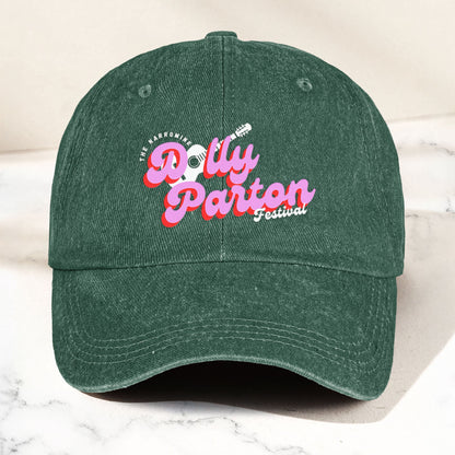 Dolly Parton Denim Dad Cap – Dollywood Festival Guitar Design ( With BOX)