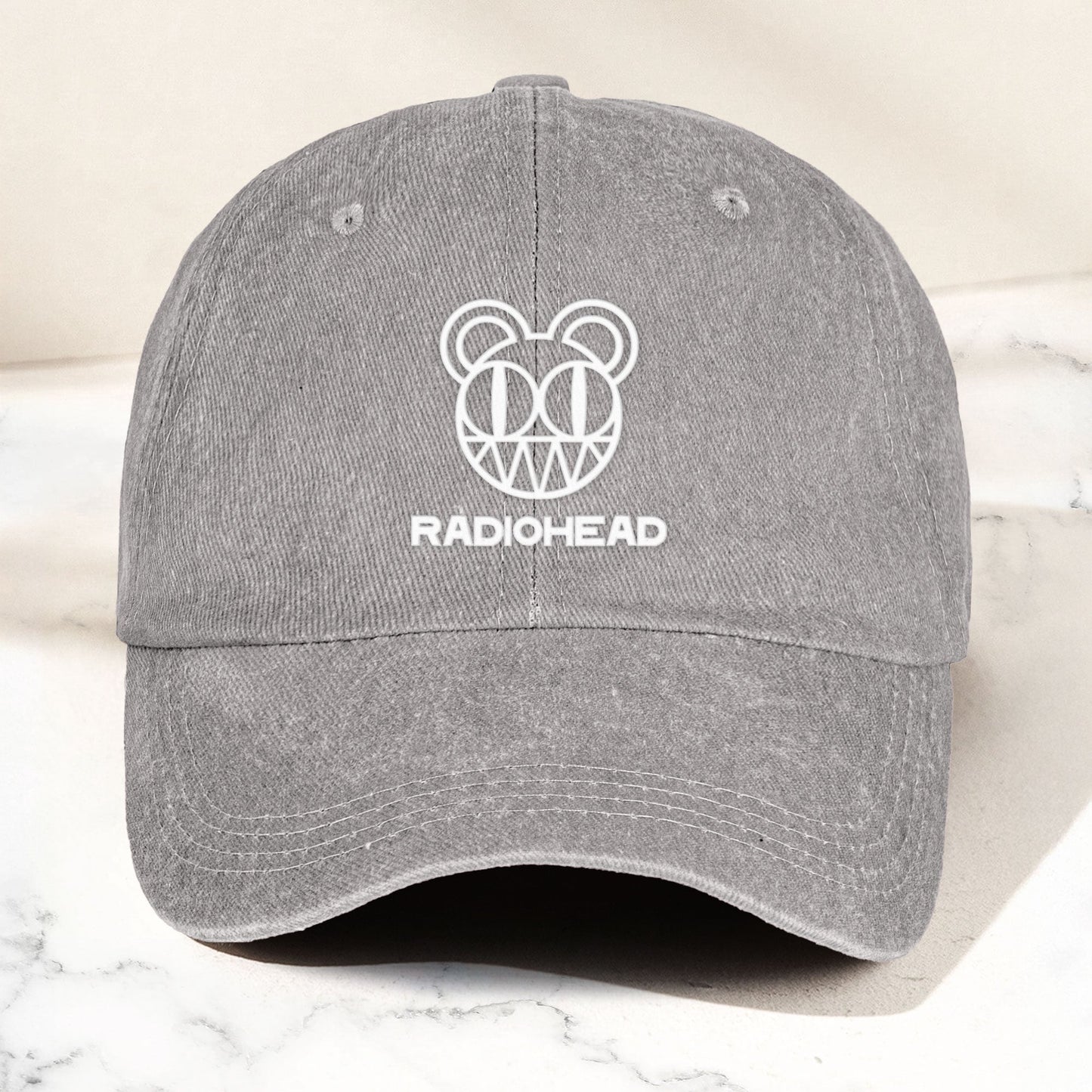 Radiohead Denim Dad Cap – Modified Bear Logo Design ( With BOX)