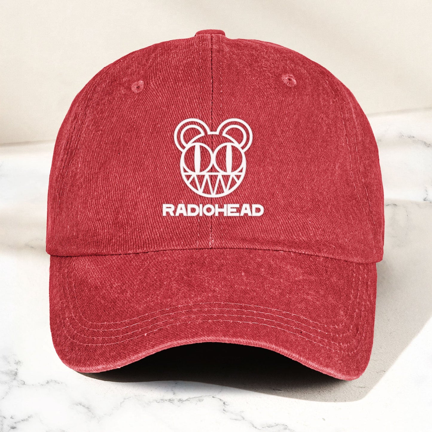 Radiohead Denim Dad Cap – Modified Bear Logo Design ( With BOX)
