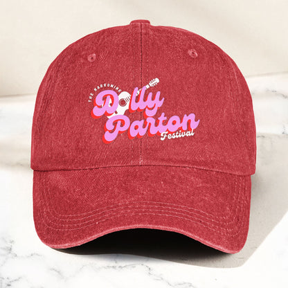 Dolly Parton Denim Dad Cap – Dollywood Festival Guitar Design ( With BOX)
