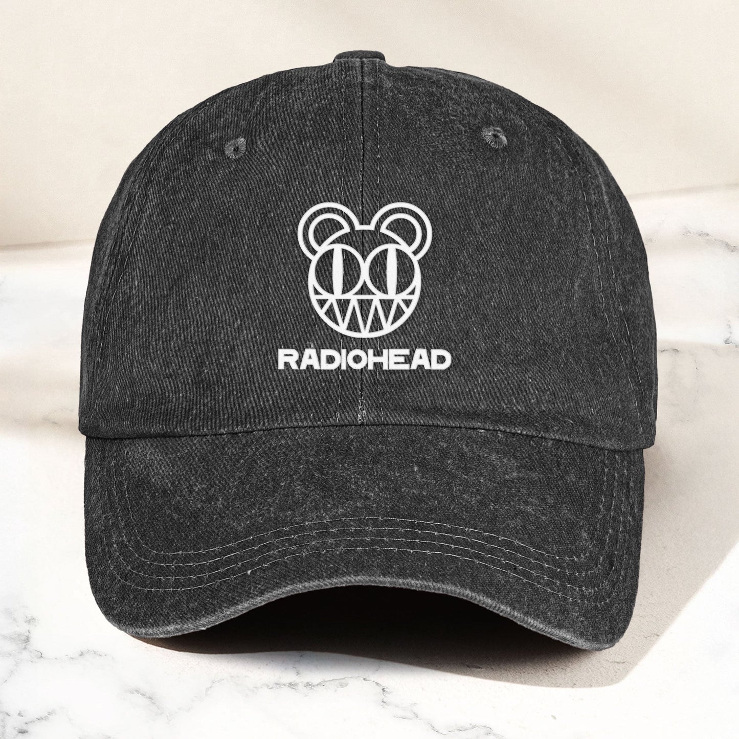 Radiohead Denim Dad Cap – Modified Bear Logo Design ( With BOX)